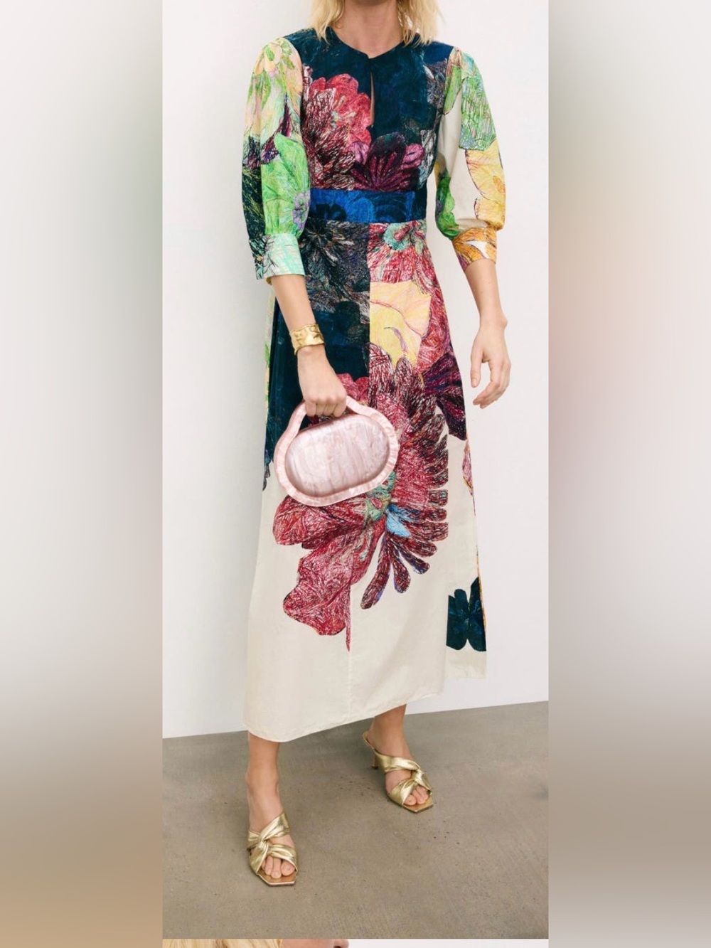 Saaksha & Kinni Daisy Dress - Floral Long Sleeve Maxi Dress in Multicolor